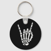 Halloween Rock Hand Sign Skeleton Rock N Roll Symb Sleutelhanger (Voorkant)