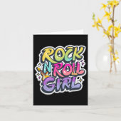 Halloween Rock N Roll Meisje Retro Kostuum Graffit Kaart (Gele Bloem)