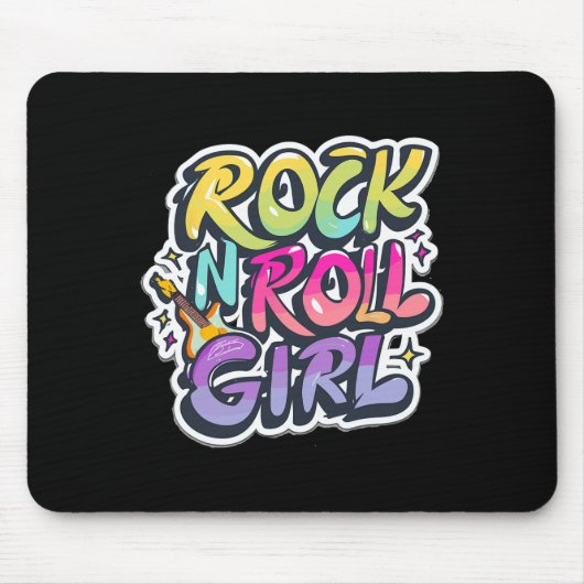 Halloween Rock N Roll Meisje Retro Kostuum Graffit Muismat (Voorkant)
