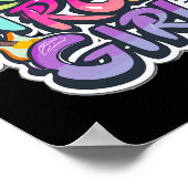 Halloween Rock N Roll Meisje Retro Kostuum Graffit Poster (Hoek)