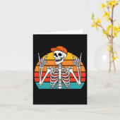 Halloween Rocker Skeleton Pet Cool Punk Rock Manne Kaart (Gele Bloem)