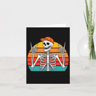 Halloween Rocker Skeleton Pet Cool Punk Rock Manne Kaart