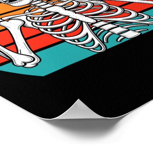 Halloween Rocker Skeleton Pet Cool Punk Rock Manne Poster (Hoek)