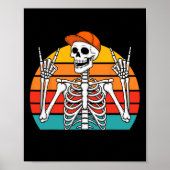 Halloween Rocker Skeleton Pet Cool Punk Rock Manne Poster (Voorkant)