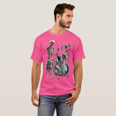 Halloween Rocker Skeleton Spelen Drum Skull Play T-shirt (Voorkant volledig)