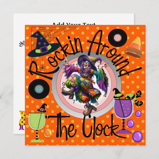 Halloween Rockin' Around the Clock Party beroemd g Kaart (Voorkant / Achterkant)