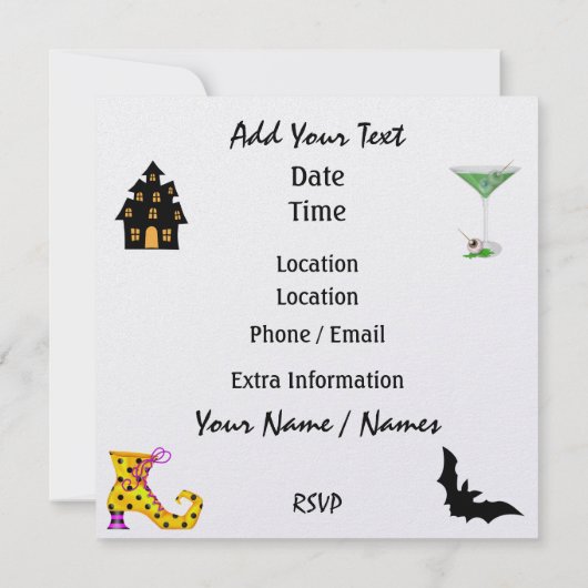 Halloween Rockin' Around the Clock Party - SRF Kaart (Achterkant)