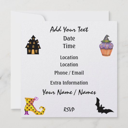 Halloween Rockin' Around the Clock Party - SRF Kaart (Achterkant)