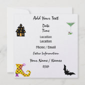 Halloween Rockin' Around the Clock Uitnodiging (Achterkant)