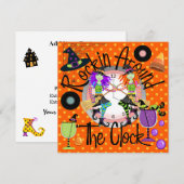 Halloween Rockin' Around the Clock Uitnodiging (Voorkant / Achterkant)