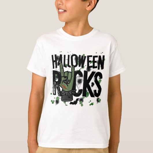 Halloween Rocks Sign T-shirt (Voorkant)