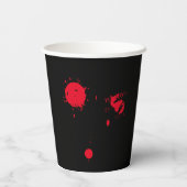 Halloween rode bloedzwarte rode rode, rode, rode,  papieren bekers (Achterkant)