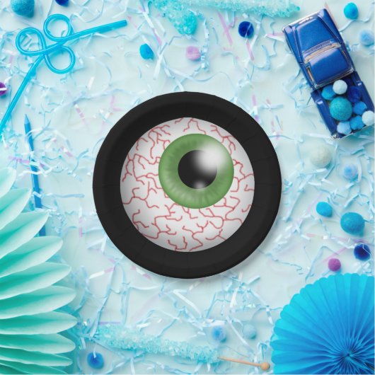 Halloween rode bord met rode oogbol (Feest)