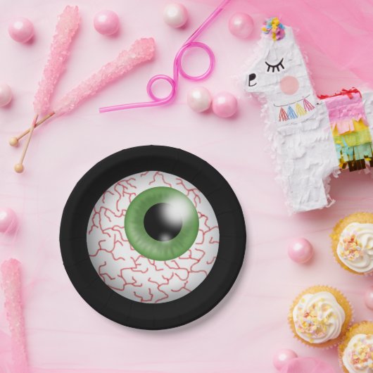 Halloween rode bord met rode oogbol (Feest)