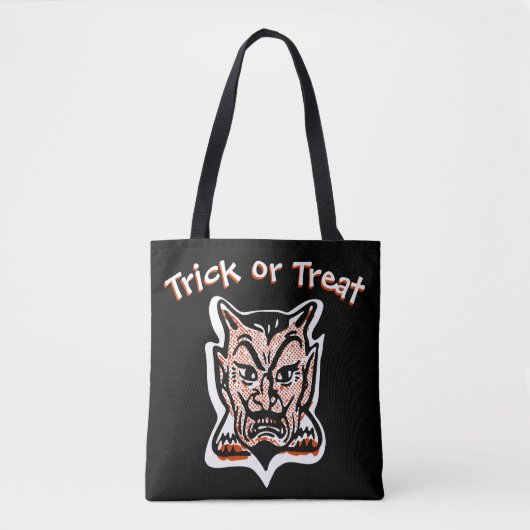 Halloween Rode Duivel | Donkere Trick or treat Tote Bag (Voorkant)