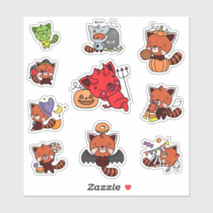 Halloween Rode Panda Sticker