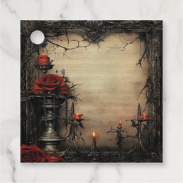 Halloween rode roos met kaarsen bedankjes labels