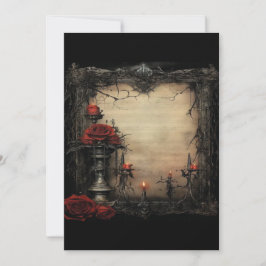 Halloween rode roos met kaarsen kaart