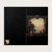 Halloween rode roos met kaarsen kaart (Buitenkant ongevouwen)