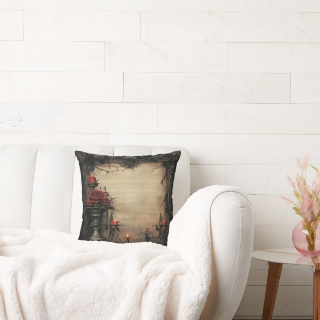 Halloween rode roos met kaarsen kussen (Bank)