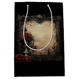 Halloween rode roos met kaarsen medium cadeauzakje