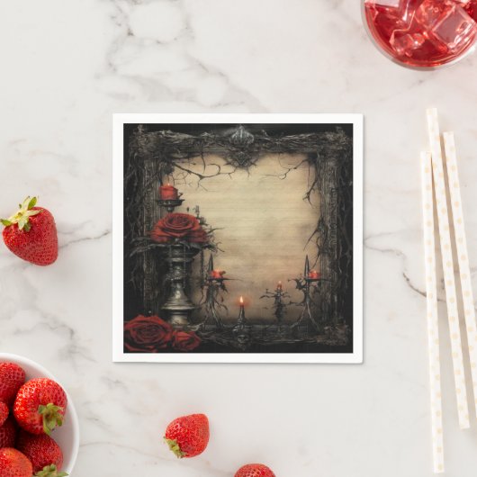 Halloween rode roos met kaarsen servet (Insitu)