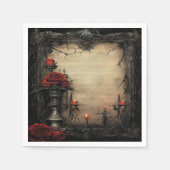 Halloween rode roos met kaarsen servet (Voorkant)