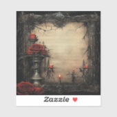 Halloween rode roos met kaarsen sticker (Vel)