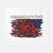 Halloween Rode Schedel Amerikaanse Vlag Spinnenweb Fleece Deken (Voorkant (Horizontaal))