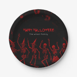 Halloween Rode Skeleten Papieren Bordje