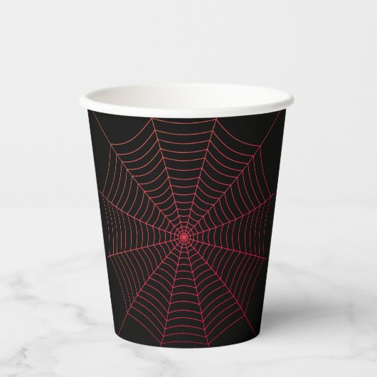 Halloween rode Spider web zwart Papieren Bekers (Voorkant)