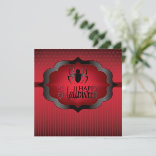 Halloween rode spin kaart (Staand voorkant)