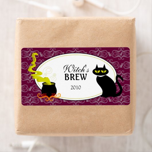 Halloween rode wijn / glas etiket (Insitu)