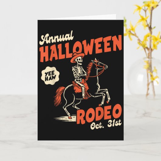 Halloween Rodeo Horse Western Cowboy Fall Autumn S Kaart (Gele Bloem)