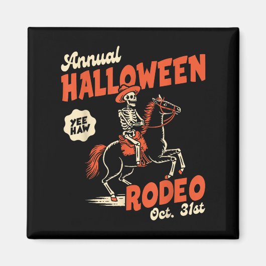 Halloween Rodeo Horse Western Cowboy Fall Autumn S Magneet (Voorkant)