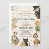 Halloween roept alle Monsters Verjaardag Kaart (Voorkant / Achterkant)