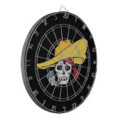Halloween Roking Skull met Bandana-Cartoon Dartbord (Voorkant Links)