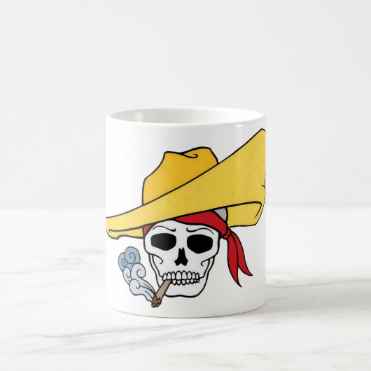 Halloween Roking Skull met Bandana-Cartoon Koffiemok (Center)