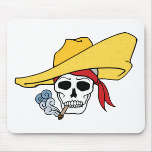 Halloween Roking Skull met Bandana-Cartoon Muismat