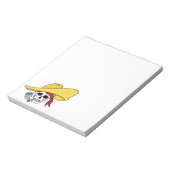 Halloween Roking Skull met Bandana-Cartoon Notitieblok (Linkerzijde)
