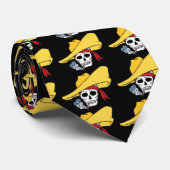 Halloween Roking Skull met Bandana-Cartoon Stropdas (Opgerold)