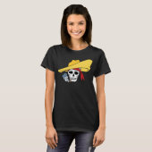 Halloween Roking Skull met Bandana-Cartoon T-shirt (Voorkant volledig)