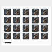 Halloween Rokkende Schedel Bijt Candy Corn Vierkante Sticker (Vel)