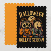 Halloween Roller Scream Wasbeer en Opossum Kaart (Voorkant / Achterkant)