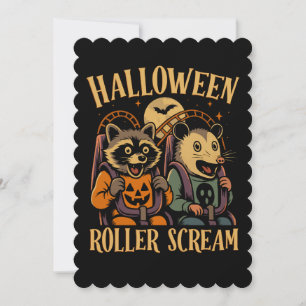 Halloween Roller Scream Wasbeer en Opossum Kaart