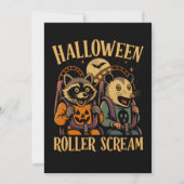 Halloween Roller Scream Wasbeer en Opossum Kaart (Voorkant)