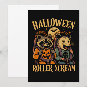 Halloween Roller Scream Wasbeer en Opossum Kaart