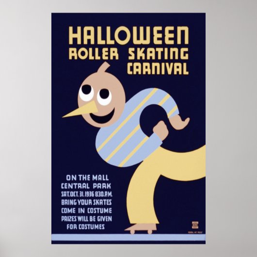 Halloween Roller Skating Carnaval Poster (Voorkant)