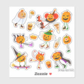 Halloween Rolschaatsen Jack-o'-lantaarns Sticker (Vel)
