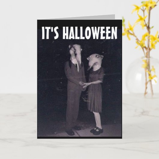 HALLOWEEN ROMANTISCHE FUNNY KOPPEL KAART (Gele Bloem)